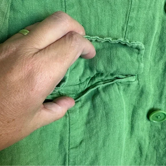 Sundance Oaklee Linen Blazer in Green Tea Size Button Front XL - Picture 10 of 16
